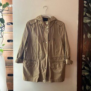 Love Tree Women's Beige/Tan Military Style Zip Up Lightweight Jacket, Large